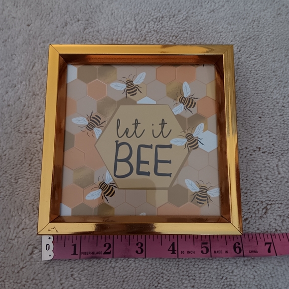 Hobby Lobby~Let It Bee Sign Gold Frame Home Decor - Picture 3 of 6